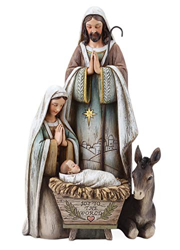 Holy Family Figure with Donkey - 10.5 - Tabletop Display - Decorative